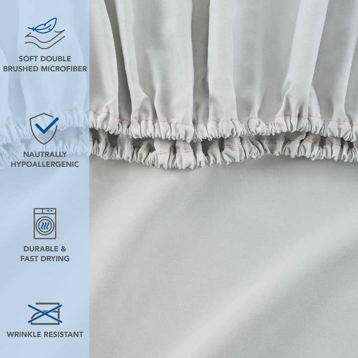 Arkwright Home - Wholesale Fitted Sheet - Brushed Microfiber Fitted Bed Sheets 6pk, Size/Color Options10