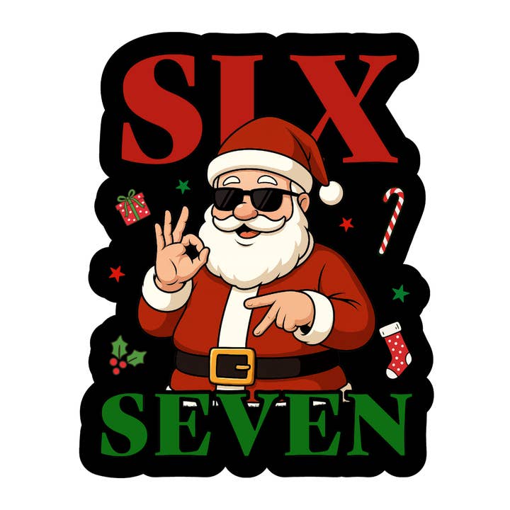 Sex sju tomteklistermärke (svart) för wholesale av Stick to it creations