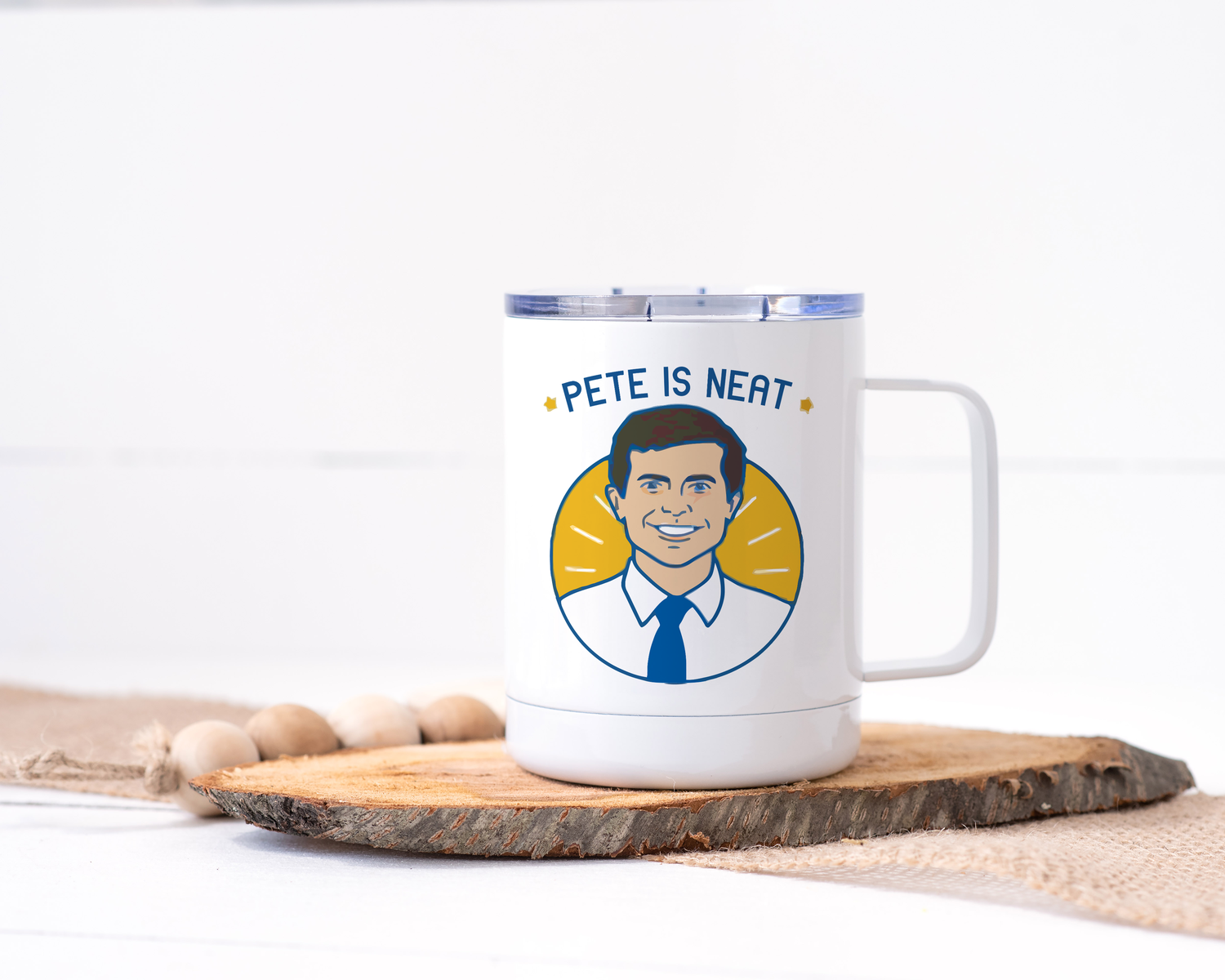 Calm Down Caren - Wholesale Insulated Mug/Tumbler - Pete is Neat-  Pete Buttigieg Stainless Steel Travel Mug0