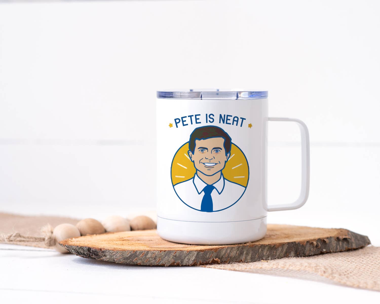Calm Down Caren - Wholesale Insulated Mug/Tumbler - Pete is Neat- Pete Buttigieg Stainless Steel Travel Mug