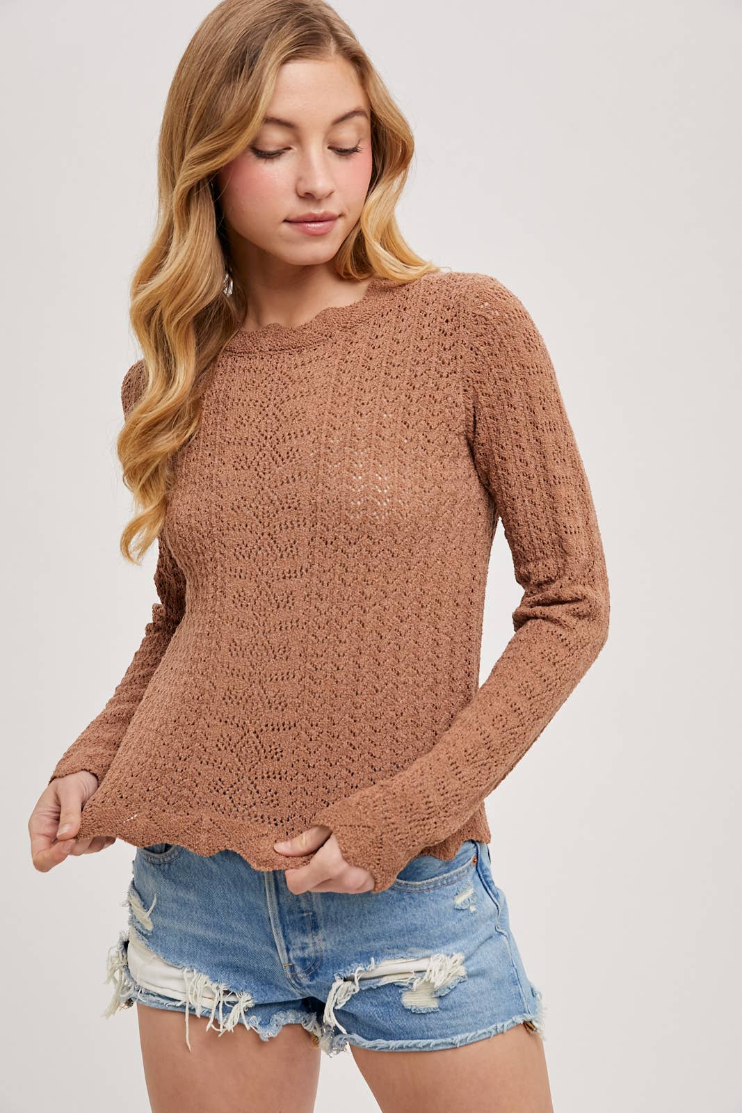 Bluivy - Vente Haut en maille – femme - TOP EN MAILLE POINTELLE SANS DOUBLURE3