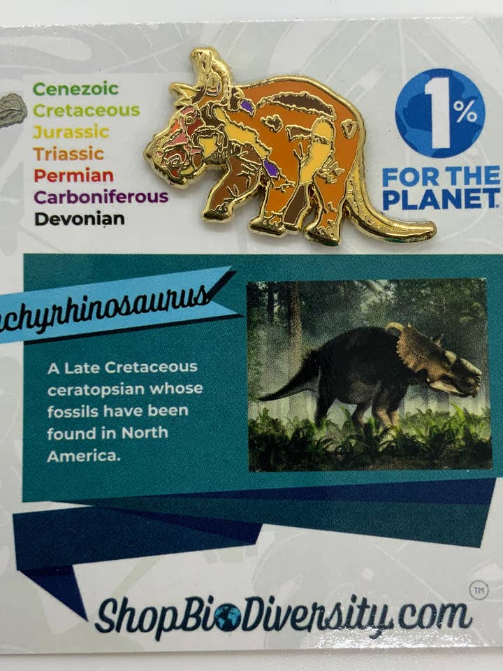 Pachyrhinosaurus Dinossauro Alfinete de Esmalte Presente por atacado de Shop BioDiversity