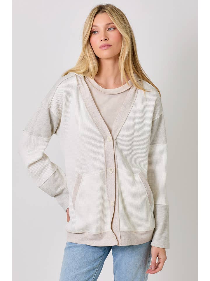 Mystree - Wholesale Cardigan - Women's - 60553 Color Block Hoodie Cardigan15