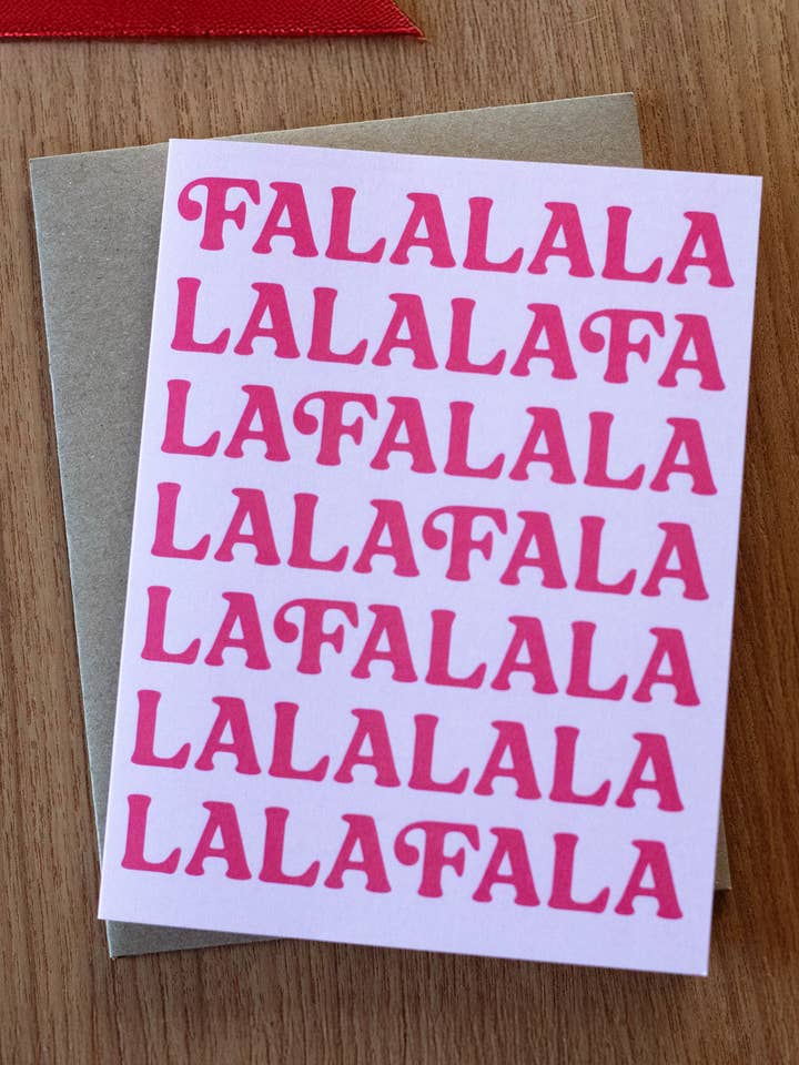 Fa-la-la-la-la greeting card for wholesale by Yeehaw Paper Co.
