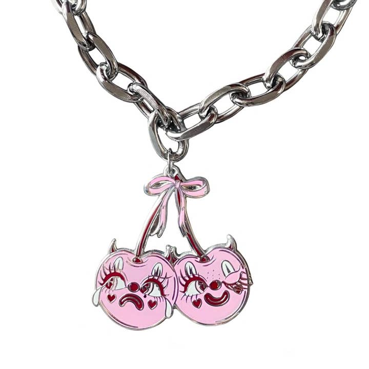 Collier ras du cou chaîne cerises du diable pour la vente par Creepy Gals