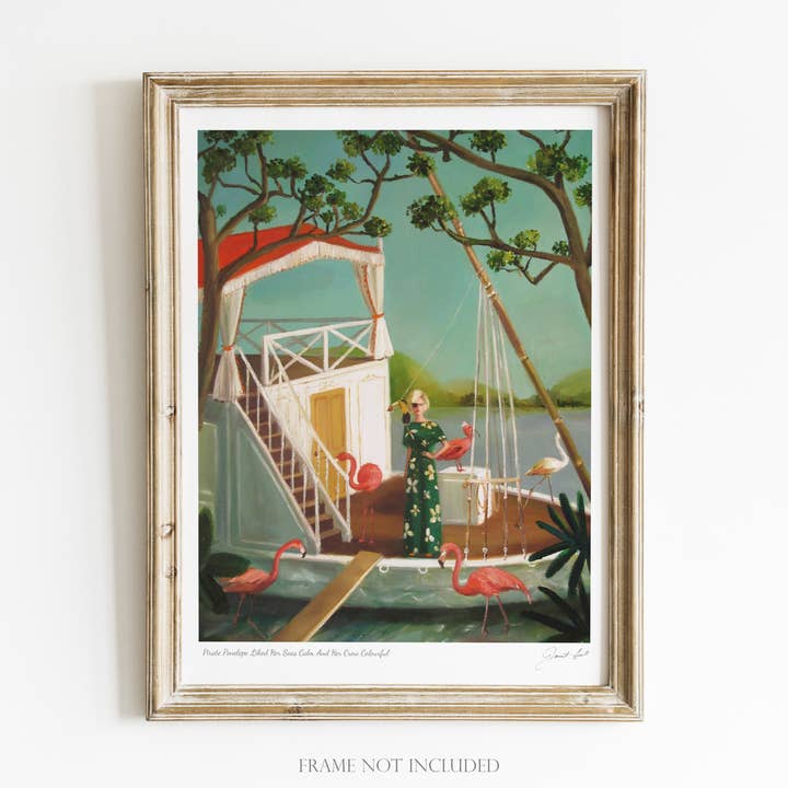 Pirate Pénélope aimait ses mers calmes et son équipage... 8.5 « x11" pour la vente par JANET HILL STUDIO