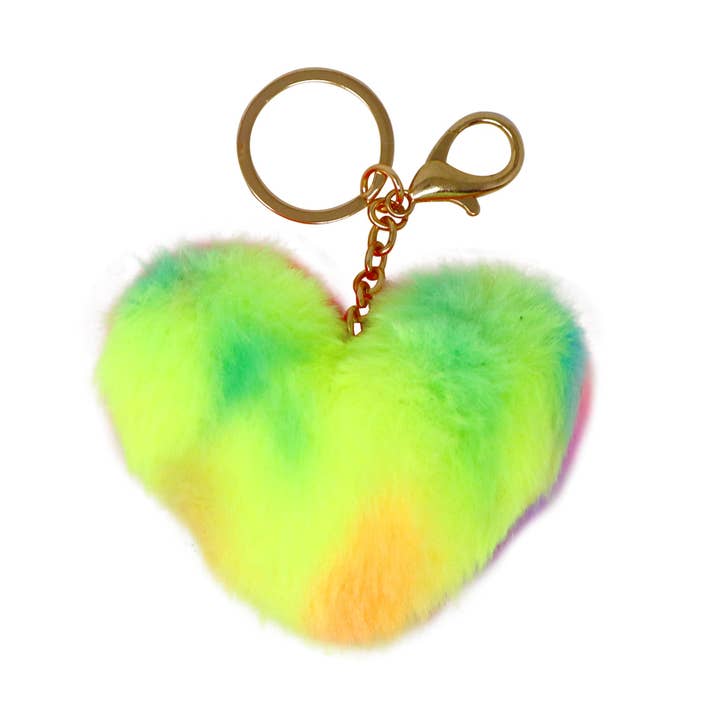 Pink Poppy - Wholesale Keychain – Child - Fluffy Heart Key Chain - (Pack Size: 6)4