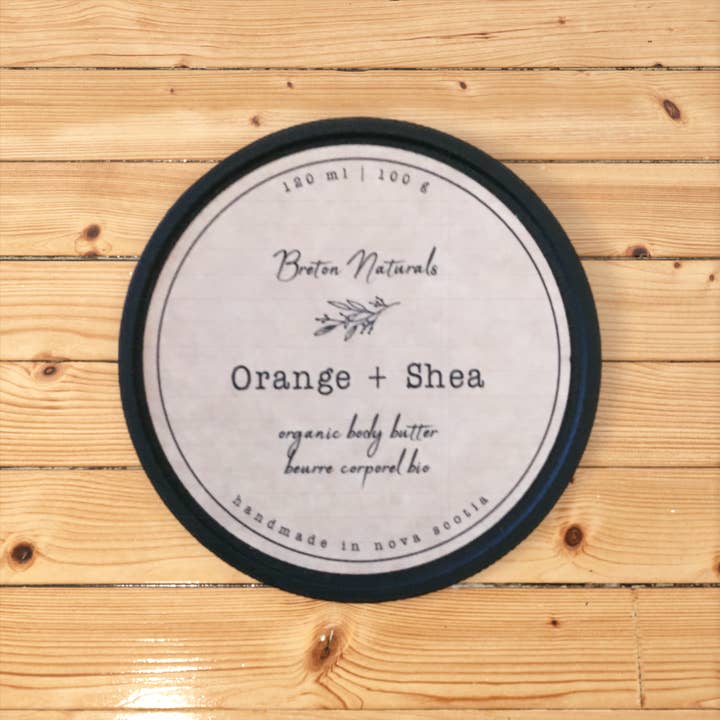 Orange + Shea Organic Body Butter for wholesale by Breton Naturals