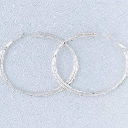 Orecchini a cerchio in argento con taglio a doppio diamante per la vendita all'ingrosso da parte di S&A Fashions