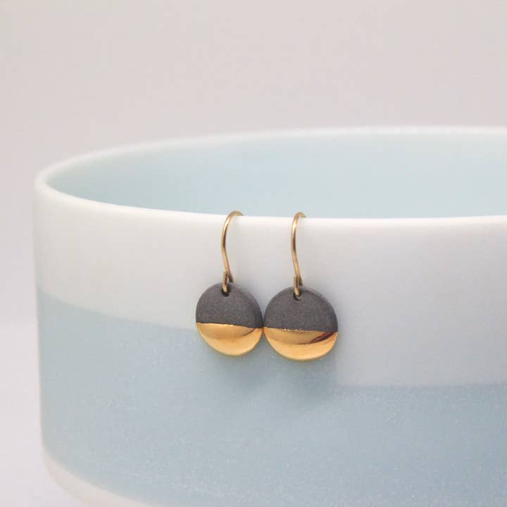 Mier Luo - Wholesale Dangle Earrings - Gold Dipped Flat Circle Earrings3