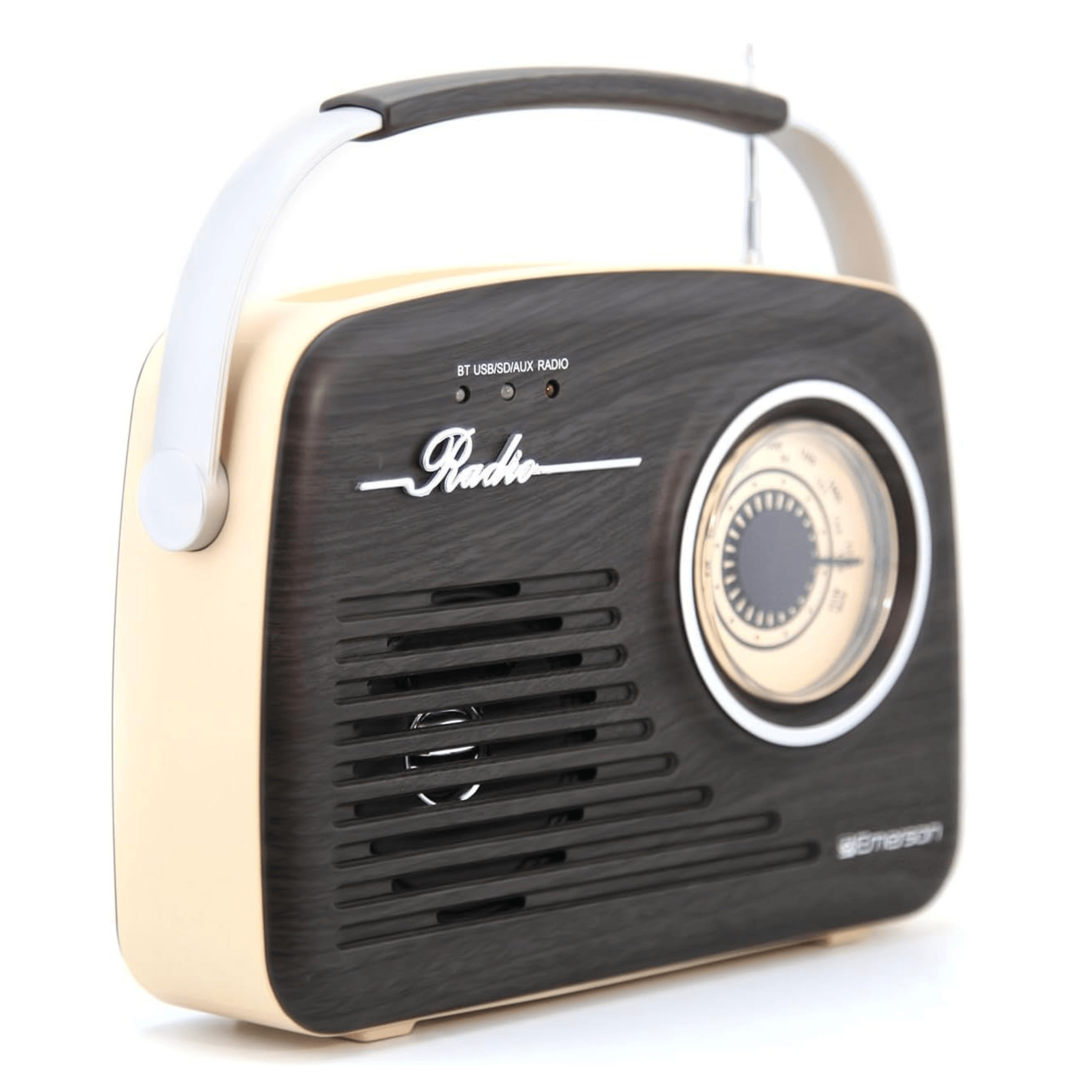 JupiterGear Home - Vente Haut-parleurs - Radio portable rétro Emerson avec batterie rechargeable12