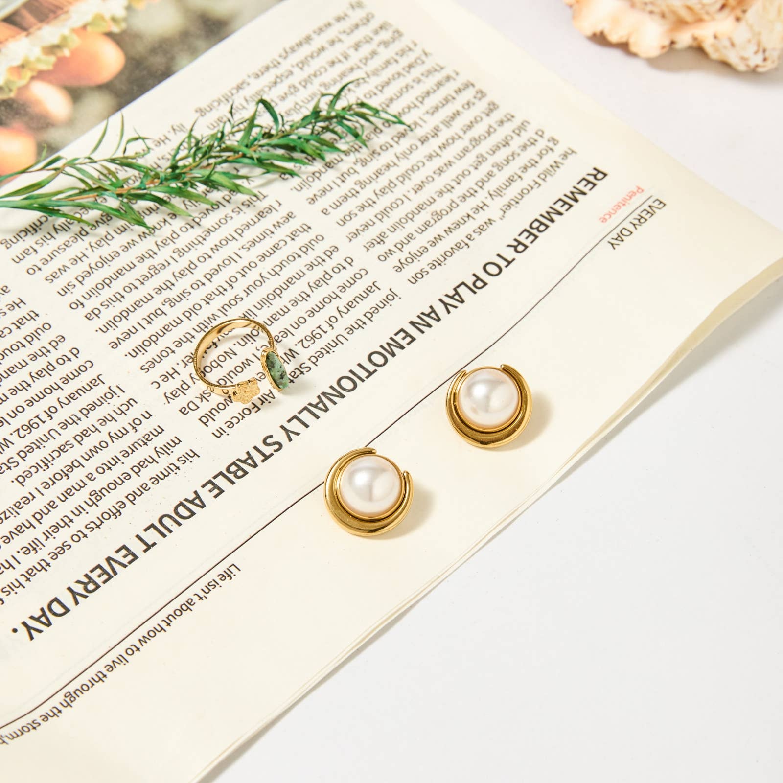 Gold Clip-on earrings - Camille for wholesale on Faire1