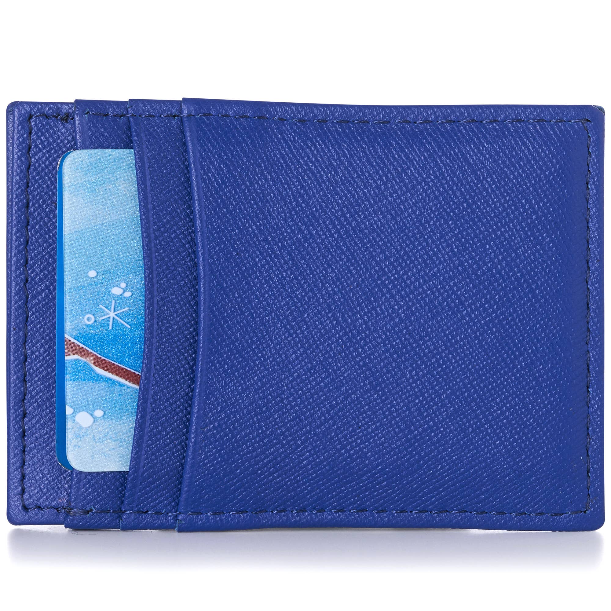 Crosshatch Blue Alpine Swiss Mens Money Clip Thin Front Pocket Wallet Genuine Leather Card Case - 912-Parent for wholesale on Faire1