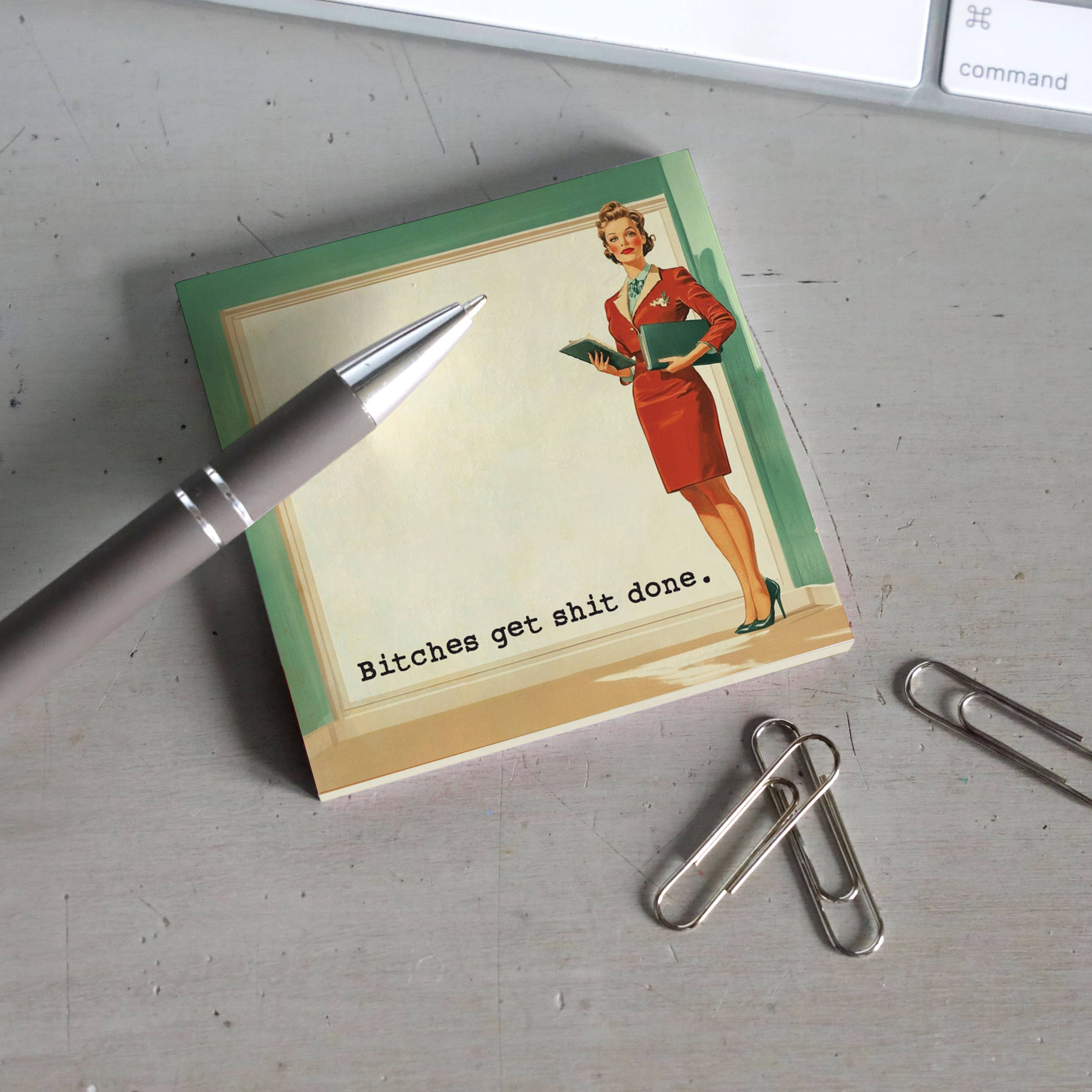 Bad Betty Greeting Co. - Wholesale Sticky Notes - Bitches Get Shit Done - Funny Sarcastic Sticky Note Pad1