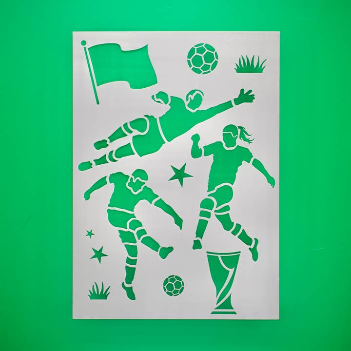 Football Players Stencil for Arts and Crafts Kids 5yrs+ for wholesale by Fab Dab Do