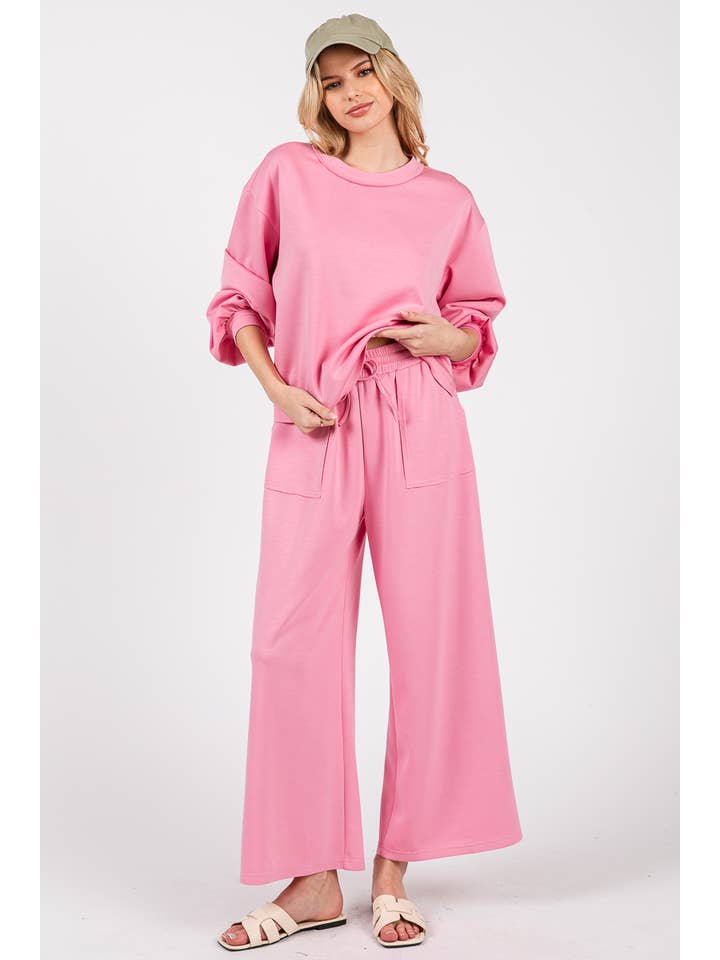PINK SCUBA TOP AND PANT SETS for wholesale on Faire4