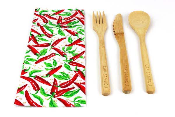 cap bambou - Wholesale Assorted Cutlery Set - Set of 3 cutlery fork+spoon+knife “Made In France”5