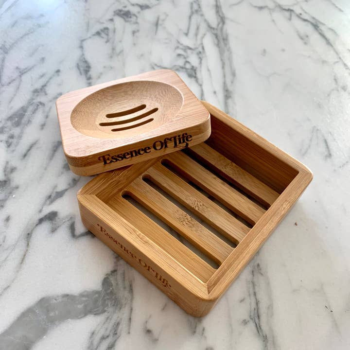 Essence of Life Organics - Venta al por mayor Platitos para jabón de baño - Jabonera de bambú 100% biodegradable6