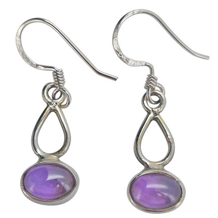 Ametyst Sterling sølv dingle øreringe for engroshandel hos Amberman