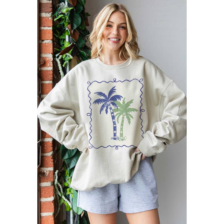 TWIN PALMS COAST Oversized Sweatshirt voor wholesale door BLUME & CO.