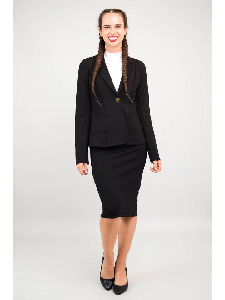 Blue Sky Clothing Co LLC - Wholesale Blazer - Women's - Anders Blazer, Black, Modal11