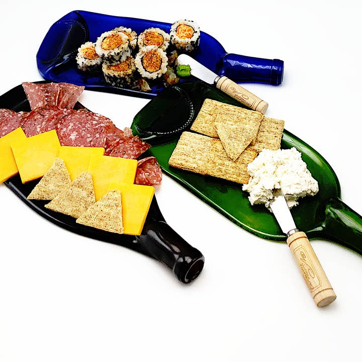 Cowgirls Re-Ride/ DBA ReCorked Creations - Wholesale Platter - Wine Bottle Appetizer Platter With Spreader2