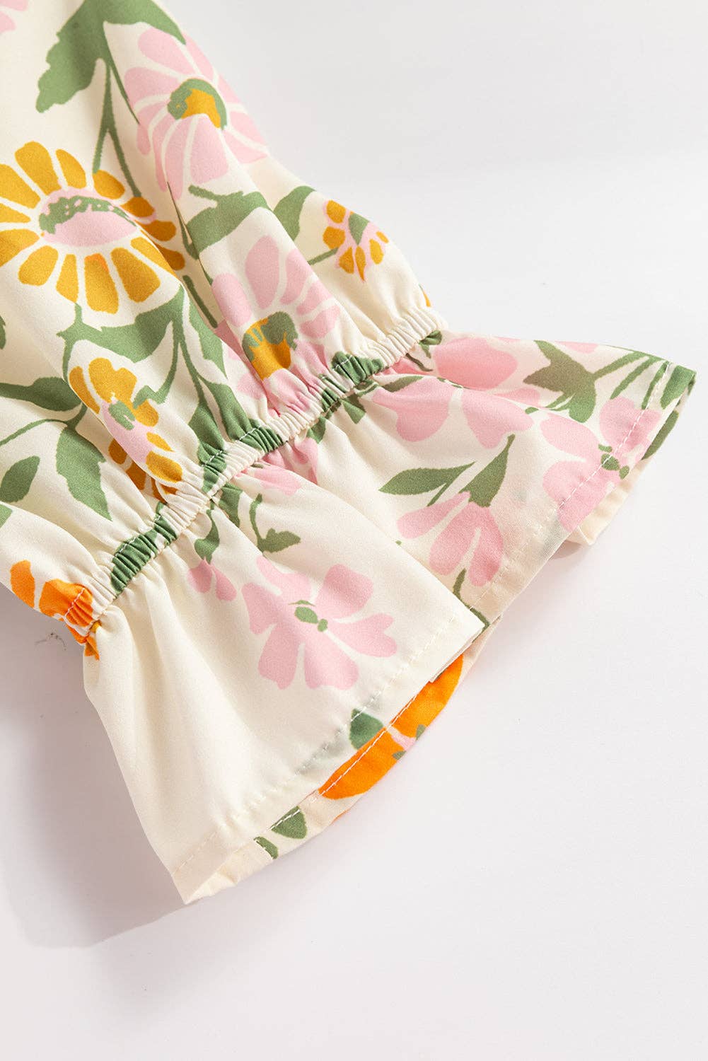 Multicolour Crochet V Neck Half Sleeve Boho Floral Blouse for wholesale on Faire3