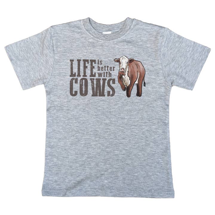"Life is better with cows" Country Western Summer Clothing for wholesale by Barefoot Baby