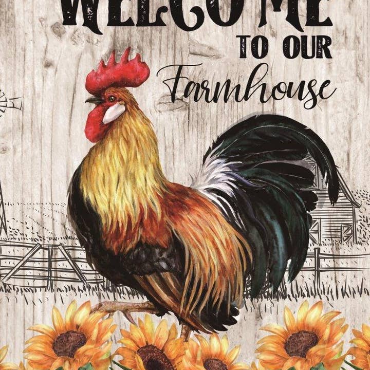 Wholesale Home Decor - Wholesale Flag - Farmhouse Rooster House Flag 28in by 40in