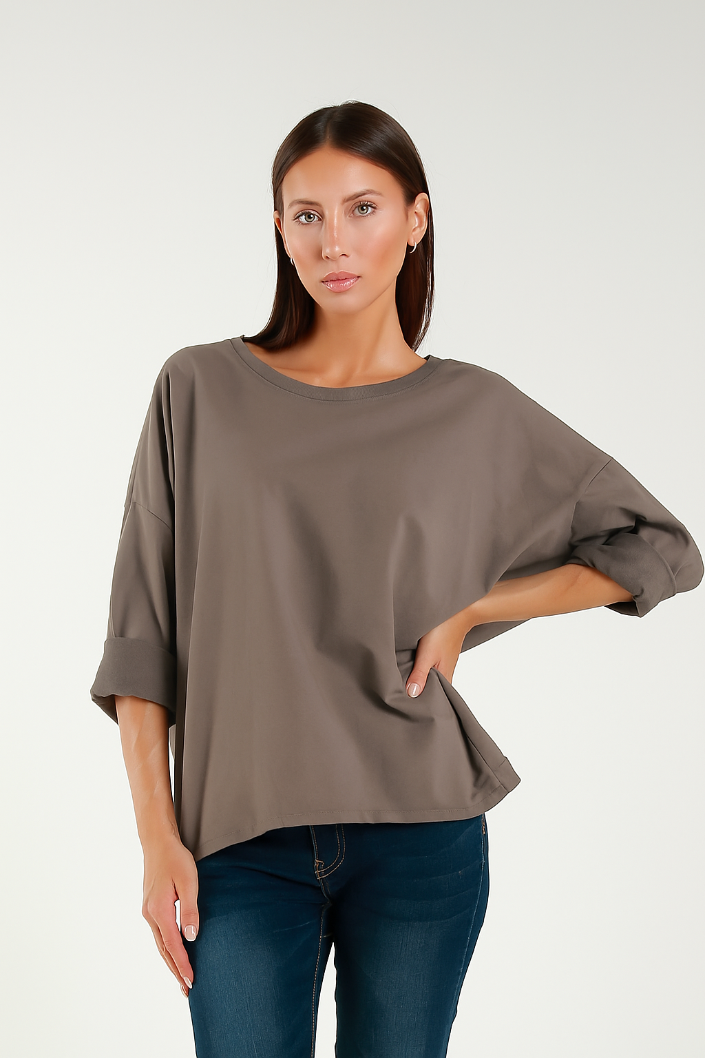 TAMBA - Vente Sweat-shirt – femme - Sweat-shirt à col rond surdimensionné7