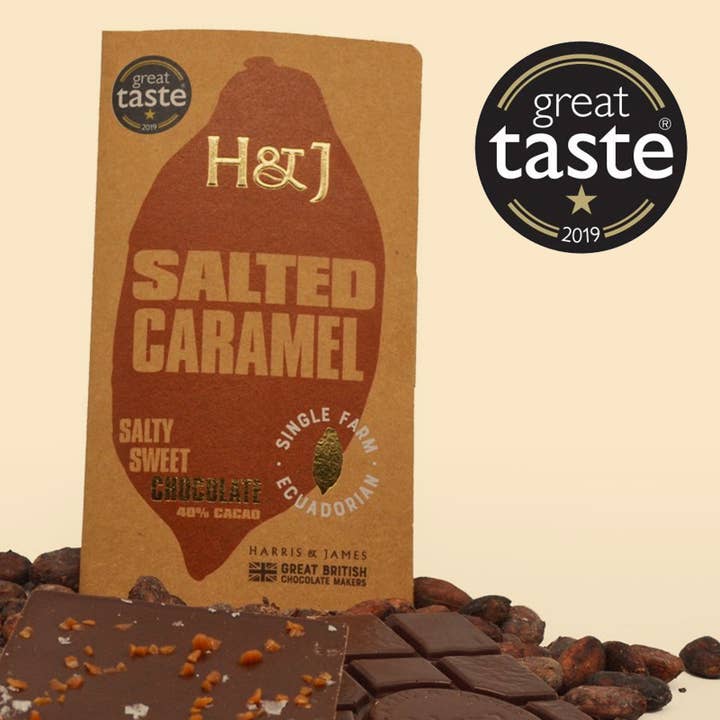 Salted Caramel Chocolate Bar for wholesale by GB Chocolate Makers Ltd
