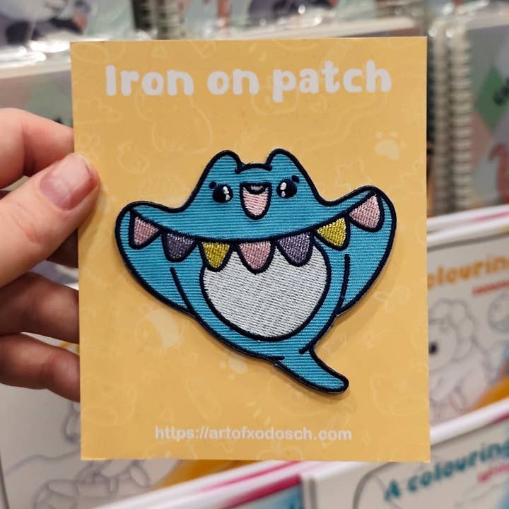 party stingray iron-on patch for wholesale by Art of Xodosch