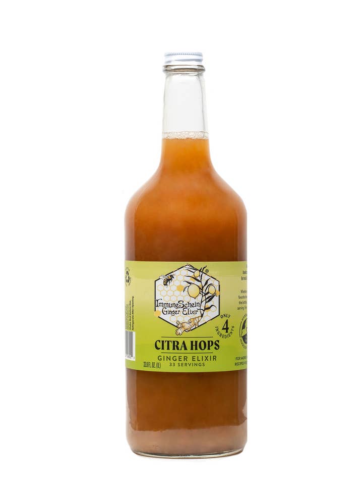 33.8 fl. oz. Citra Hops Ginger Elixir *2021 GFA Finalist* for wholesale by ImmuneSchein Ginger Elixirs