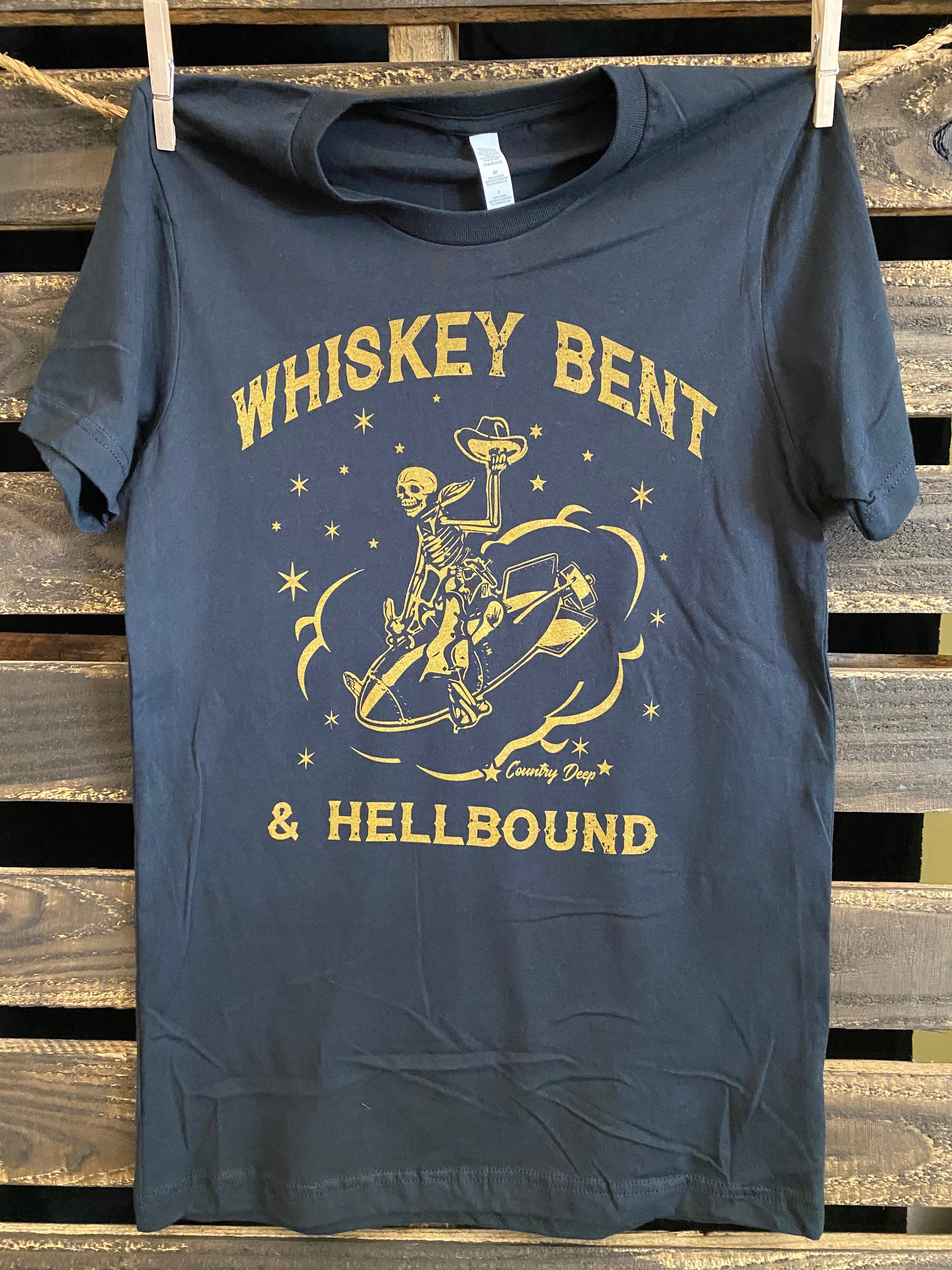 Country Deep Apparel - Wholesale Screen Printed T-Shirt - Unisex - Whiskey Bent & Hellbound unisex T-shirt