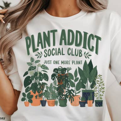 Plant Addict Social Club tee for wholesale by The Muddy Magnolia Boutique