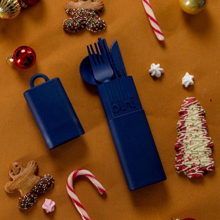 Bini – Engroshandel Skærebestik sæt – Bini Midnight Blue - Genanvendeligt og nomadisk biobaseret bestik0