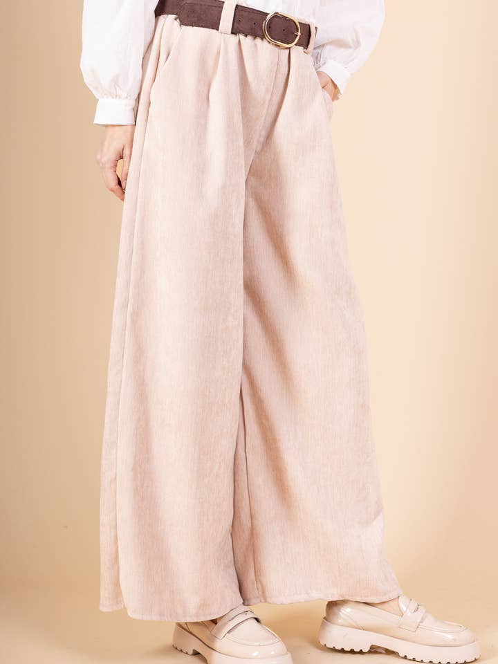 Pépouz' Paris - Wholesale Pants - Women's - Loose velvet trousers with belt PPN25687