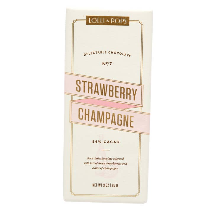 Lolli and Pops - Wholesale Chocolate Bar - Strawberry Champagne Signature Bar