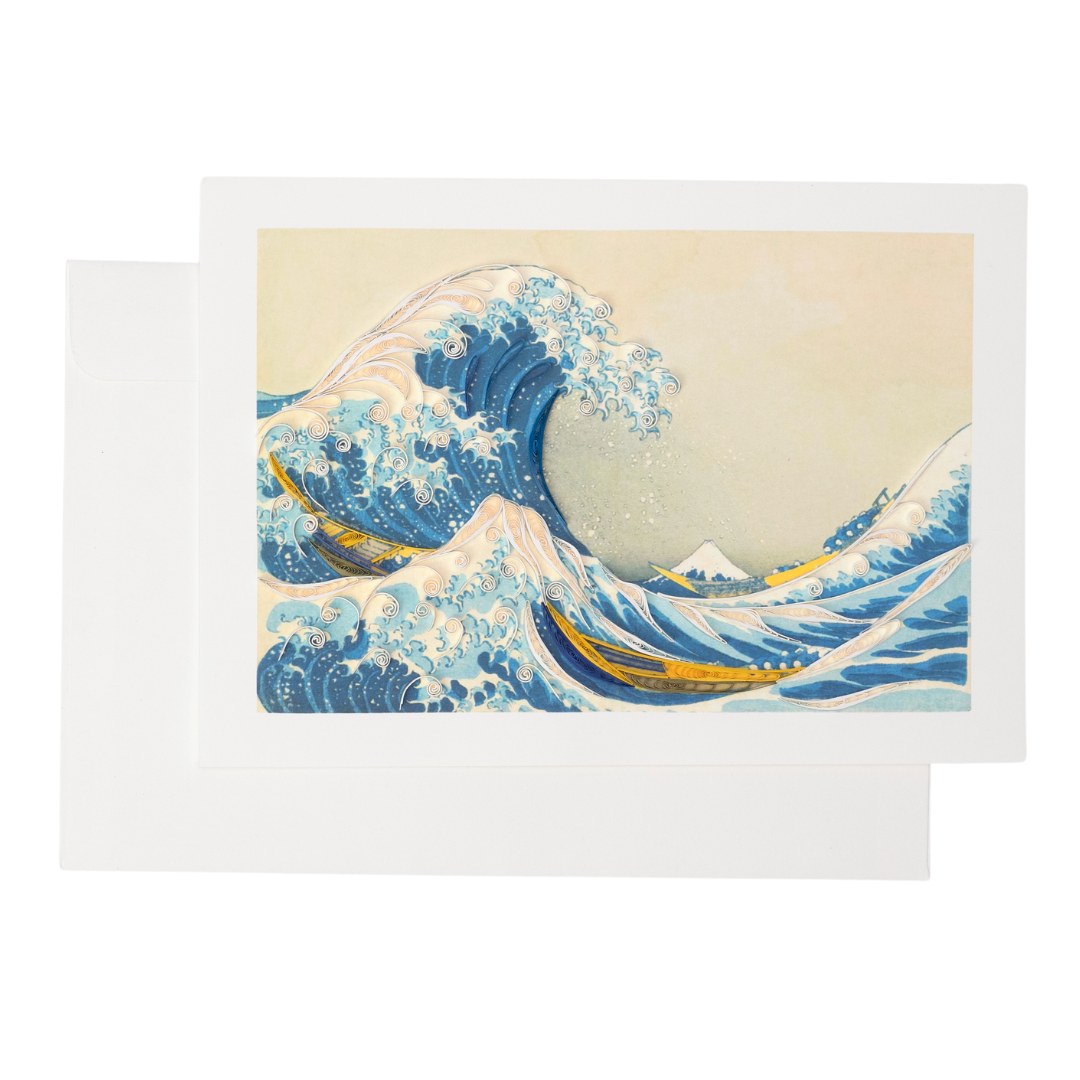 Blue Bird Cards - Wholesale Everyday Greeting Card - The Great Wave off Kanagawa - Large Quilling Card1