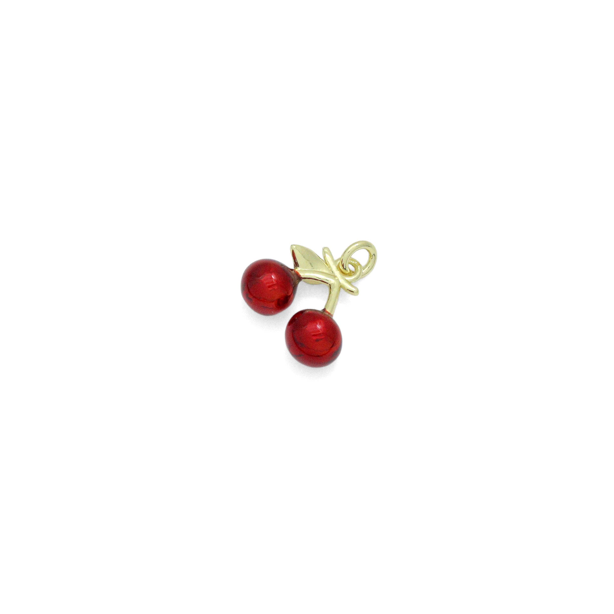 BestBeads&Beyond - Wholesale Individual Charm/Pendant - Enamel Cherry Charm, Sku#Y5773