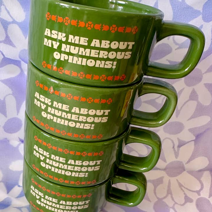 MBMB - Wholesale Coffee Mug - Ask me About my Numerous Opinions- Stackable Ceramic Mug