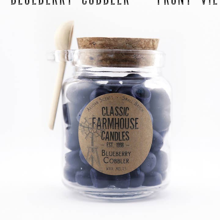 NEW! Classic Wax Melt Jar - Blueberry Cobbler for wholesale by Classic Farmhouse Candles