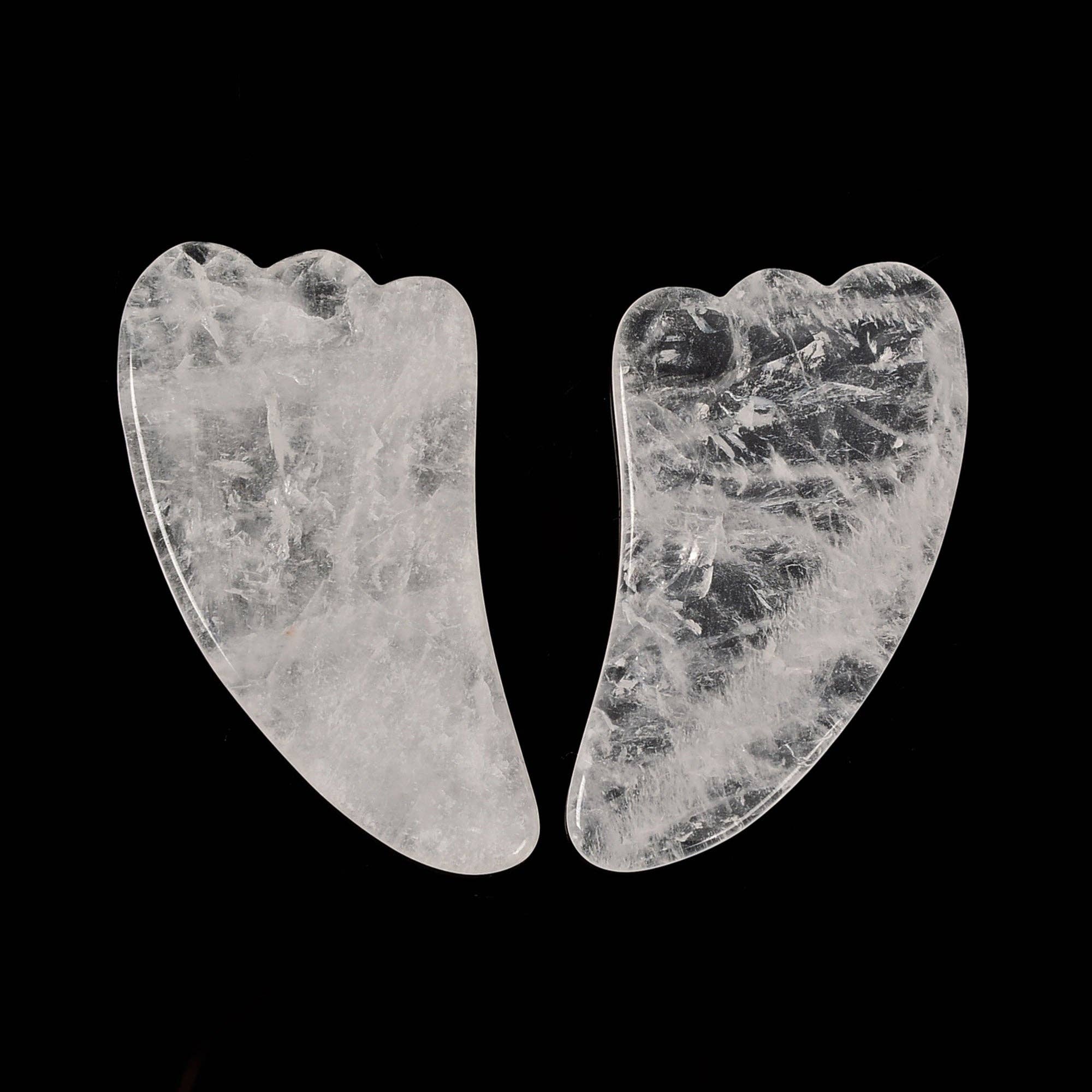 CRCBEADS - Wholesale Gua Sha Tool - Clear Quartz / Rose Quartz Gua Sha Massage Stone Tool Size55x105mm Sold by Piece1