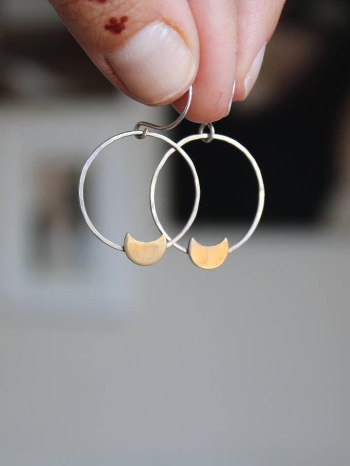 Mini Crescent Hoops for wholesale by Bia Soul Studio