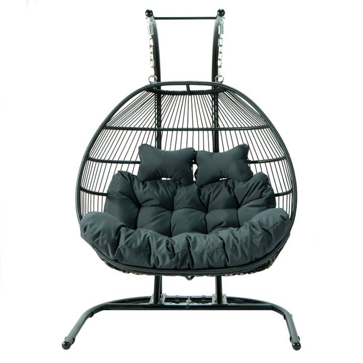 LeisureMod - Wholesale Egg Chair - Wicker 2 Person Double Folding Hanging Egg Swing Chair77