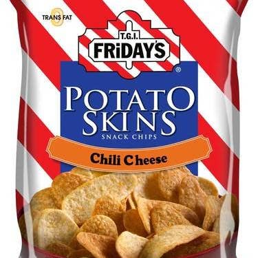 Shop The King - Wholesale Chips - TGI Fridays Chili and Cheese Potato Skins - 3 oz. bag, 6 per case