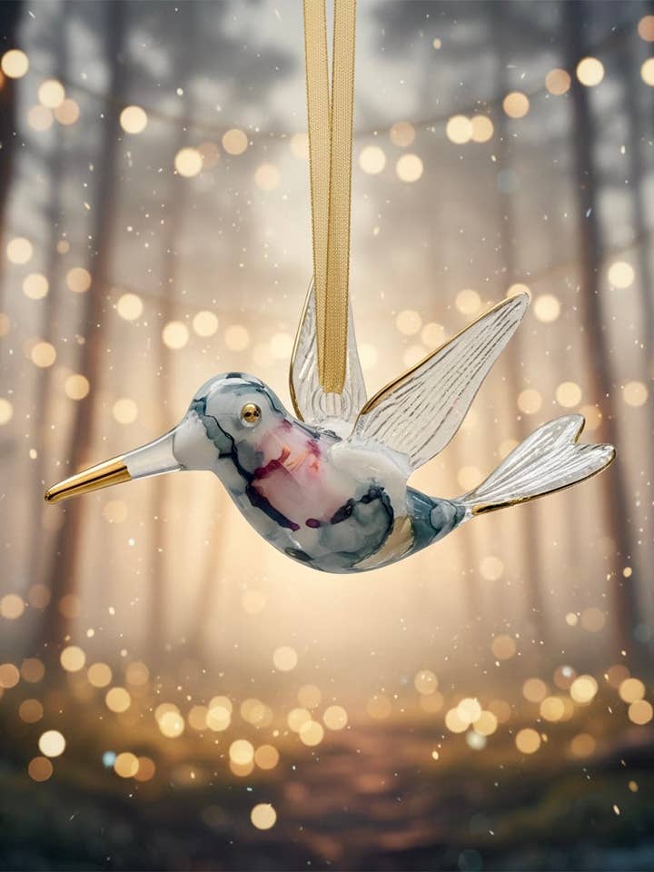 Egyptian Hummingbird Hand-Blown Glass Ornament for wholesale by Arabazaar Gallery LLC