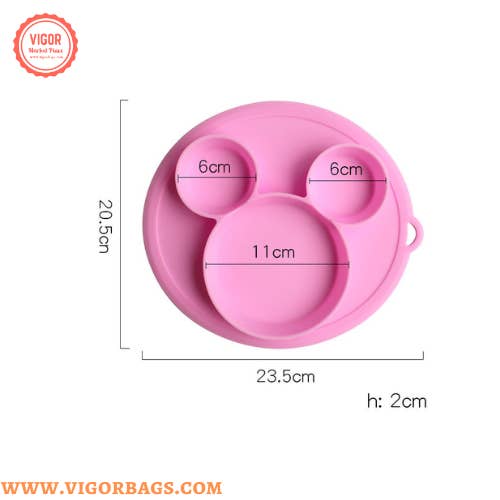 Mezclar y combinar colores Plato con mango de silicona, con ventosa, plato dividido, plato para bebés y niños pequeños, sin BPA, apto para microondas y lavavajillas, pedido mínimo de 10 unidades de venta al por mayor en Faire