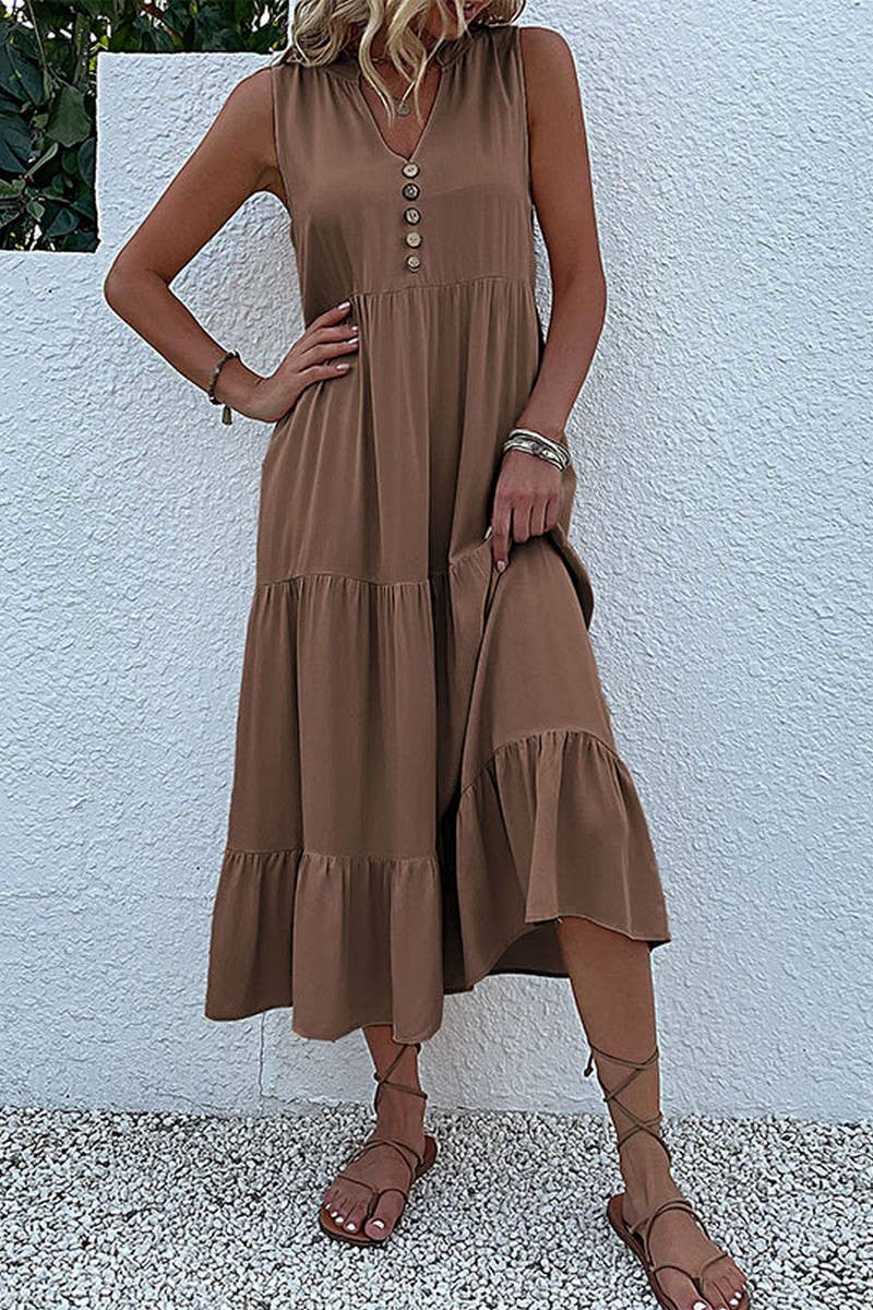 Lily Clothing - Vente Robe – femme - ROBE DÉCONTRACTÉE SANS MANCHES DE COULEUR UNIE _CWDSD282217
