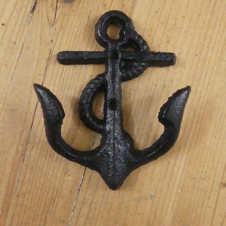 Midwest Craft House - Wholesale Wall Hook - Black Cast Iron Anchor Hook